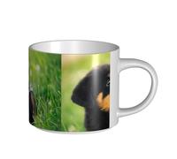 YWSOTRE Animal Animal Mignon Chien Chiot Rottweiler,Tasse en céramique grande capacité, tasse à thé, tasse à café 450 ml