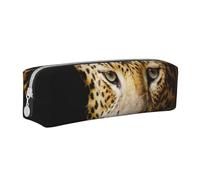 YWSOTRE Animaux Guépard, Trousse à Crayons, étui à stylos, Sac à Crayons en Cuir Portable avec Pochette à cosmétiques à Fermeture éclair