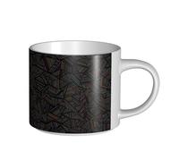 YWSOTRE Arc-en-ciel linéaire géométrique imprimé en 3D,Tasse en céramique grande capacité, tasse à thé, tasse à café 450 ml