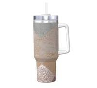 YWSOTRE Argyle marbré en or rose cuivré et blush,Bouteille d'eau en acier inoxydable avec poignée Ice Bully Cup 40 oz