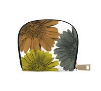 YWSOTRE Automne Couleurs Modernes Gerbera Marguerites Floral, Sac à Cartes en Cuir PU, Portefeuille Porte-Cartes de crédit, étui à Cartes