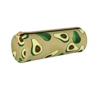 YWSOTRE Avocat Dot Marron, Trousse à Crayons Étui à Stylo cylindrique Sac à Crayons en Cuir Portable avec Sac à cosmétiques à Fermeture éclair