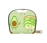 YWSOTRE Avocat Mignon, Pain grillé et œuf Frit, Sac à Cartes en Cuir PU, Portefeuille Porte-Cartes de crédit, étui à Cartes