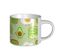 YWSOTRE Avocat mignon, pain grillé et œuf frit,Tasse en céramique grande capacité, tasse à thé, tasse à café 450 ml