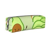 YWSOTRE Avocat Mignon, Pain grillé et œuf Frit, Trousse à Crayons, étui à stylos, Sac à Crayons en Cuir Portable avec Pochette à cosmétiques à Fermeture éclair