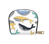 YWSOTRE Baleines Baleine Animal, Sac à Cartes en Cuir PU, Portefeuille Porte-Cartes de crédit, étui à Cartes