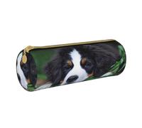 YWSOTRE Beau Bouvier Bernois, Trousse à Crayons Étui à Stylo cylindrique Sac à Crayons en Cuir Portable avec Sac à cosmétiques à Fermeture éclair