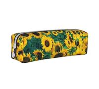 YWSOTRE Beaucoup de Beaux tournesols, Trousse à Crayons, étui à stylos, Sac à Crayons en Cuir Portable avec Pochette à cosmétiques à Fermeture éclair