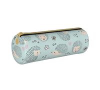 YWSOTRE Beaucoup de hérissons, Trousse à Crayons Étui à Stylo cylindrique Sac à Crayons en Cuir Portable avec Sac à cosmétiques à Fermeture éclair