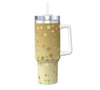 YWSOTRE Beaucoup d'étoiles dorées sans couture,Bouteille d'eau en acier inoxydable avec poignée Ice Bully Cup 40 oz