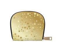 YWSOTRE Beaucoup d'étoiles dorées sans Soudure, Sac à Cartes en Cuir PU, Portefeuille Porte-Cartes de crédit, étui à Cartes