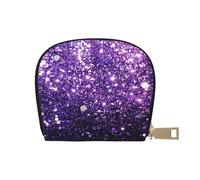 YWSOTRE Belles Paillettes Violettes, Sac à Cartes en Cuir PU, Portefeuille Porte-Cartes de crédit, étui à Cartes