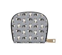 YWSOTRE Berger Australien Bleu Merle Chien Simple Gris, Sac à Cartes en Cuir PU, Portefeuille Porte-Cartes de crédit, étui à Cartes