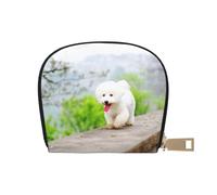 YWSOTRE Bichon Frise Parc Animaux Chiens Bichon Frise Chiens, Sac à Cartes en Cuir PU, Portefeuille Porte-Cartes de crédit, étui à Cartes