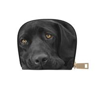 YWSOTRE Black Lab Labrador Chien Chiot Chien Mignon, Sac à Cartes en Cuir PU, Portefeuille Porte-Cartes de crédit, étui à Cartes