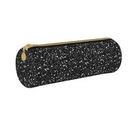 YWSOTRE Blanc Argent Gris Paillettes Diamant Paillettes, Trousse à Crayons Étui à Stylo cylindrique Sac à Crayons en Cuir Portable avec Sac à cosmétiques à Fermeture éclair