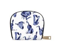 YWSOTRE Blues Saxophone Piano Violoncelle Basse, Sac à Cartes en Cuir PU, Portefeuille Porte-Cartes de crédit, étui à Cartes