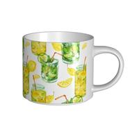 YWSOTRE Boire un cocktail glacé au citron,Tasse en céramique grande capacité, tasse à thé, tasse à café 450 ml