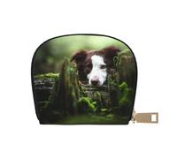 YWSOTRE Border Collie Stone Sweet Brown Chiens Animaux, Sac à Cartes en Cuir PU, Portefeuille Porte-Cartes de crédit, étui à Cartes