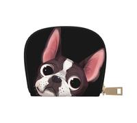 YWSOTRE Boston Terrier Nature, Sac à Cartes en Cuir PU, Portefeuille Porte-Cartes de crédit, étui à Cartes