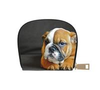 YWSOTRE Bouledogue Anglais agenouillé, Sac à Cartes en Cuir PU, Portefeuille Porte-Cartes de crédit, étui à Cartes