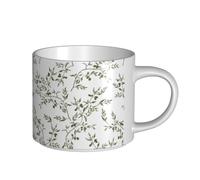 YWSOTRE Branche d'olivier dessinée à la main Nourriture et boisson,Tasse en céramique grande capacité, tasse à thé, tasse à café 450 ml