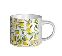 YWSOTRE Branches de citronnier exotiques à motifs, délicieuses et délicieuses,Tasse en céramique grande capacité, tasse à thé, tasse à café 450 ml