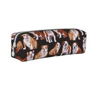 YWSOTRE Bulldog Anglais, Trousse à Crayons, étui à stylos, Sac à Crayons en Cuir Portable avec Pochette à cosmétiques à Fermeture éclair
