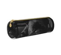 YWSOTRE Bulldog français, Trousse à Crayons Étui à Stylo cylindrique Sac à Crayons en Cuir Portable avec Sac à cosmétiques à Fermeture éclair