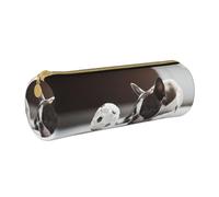 YWSOTRE Bulldog français, Trousse à Crayons Étui à Stylo cylindrique Sac à Crayons en Cuir Portable avec Sac à cosmétiques à Fermeture éclair