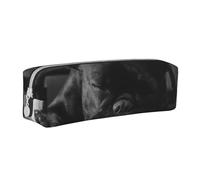 YWSOTRE Bulldog français, Trousse à Crayons, étui à stylos, Sac à Crayons en Cuir Portable avec Pochette à cosmétiques à Fermeture éclair
