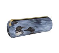 YWSOTRE Canard, Animal, Trousse à Crayons Étui à Stylo cylindrique Sac à Crayons en Cuir Portable avec Sac à cosmétiques à Fermeture éclair