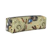 YWSOTRE Canard Aquarelle, Trousse à Crayons, étui à stylos, Sac à Crayons en Cuir Portable avec Pochette à cosmétiques à Fermeture éclair