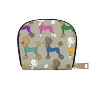 YWSOTRE Caniche coloré drôle de Bande dessinée, Sac à Cartes en Cuir PU, Portefeuille Porte-Cartes de crédit, étui à Cartes
