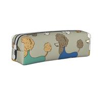 YWSOTRE Caniche coloré drôle de Bande dessinée, Trousse à Crayons, étui à stylos, Sac à Crayons en Cuir Portable avec Pochette à cosmétiques à Fermeture éclair