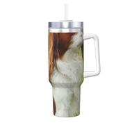YWSOTRE Cavalier King Charles Spaniel,Bouteille d'eau en acier inoxydable avec poignée Ice Bully Cup 40 oz