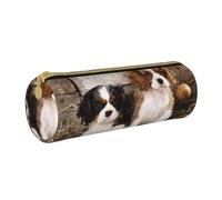 YWSOTRE Cavalier King Charles Spaniel Petits Chiots, Trousse à Crayons Étui à Stylo cylindrique Sac à Crayons en Cuir Portable avec Sac à cosmétiques à Fermeture éclair