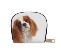YWSOTRE Cavalier Roi Charles Spaniel, Sac à Cartes en Cuir PU, Portefeuille Porte-Cartes de crédit, étui à Cartes