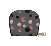 YWSOTRE Cercles Noirs élégants en Faux Rose, Sac à Cartes en Cuir PU, Portefeuille Porte-Cartes de crédit, étui à Cartes