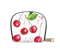 YWSOTRE Cerise Mignonne imprimée, Sac à Cartes en Cuir PU, Portefeuille Porte-Cartes de crédit, étui à Cartes