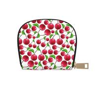 YWSOTRE Cerises Rouges imprimées, Sac à Cartes en Cuir PU, Portefeuille Porte-Cartes de crédit, étui à Cartes