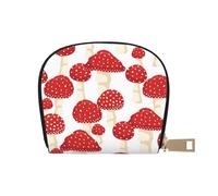 YWSOTRE Champignons Rouges Agaric Mouche, Sac à Cartes en Cuir PU, Portefeuille Porte-Cartes de crédit, étui à Cartes