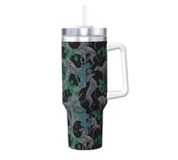 YWSOTRE Chien lévrier,Bouteille d'eau en acier inoxydable avec poignée Ice Bully Cup 40 oz