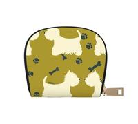 YWSOTRE Chien Silhouette Ouest Highland Animal Ouest, Sac à Cartes en Cuir PU, Portefeuille Porte-Cartes de crédit, étui à Cartes