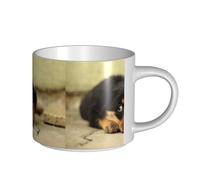 YWSOTRE Chiens Rottweiler Chiens mignons Chiots Animaux de compagnie Petits,Tasse en céramique grande capacité, tasse à thé, tasse à café 450 ml