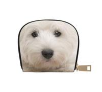 YWSOTRE Chiot Westie Mignon, Sac à Cartes en Cuir PU, Portefeuille Porte-Cartes de crédit, étui à Cartes
