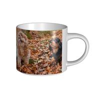 YWSOTRE Chiots Cavalier King Charles Spaniel d'automne,Tasse en céramique grande capacité, tasse à thé, tasse à café 450 ml