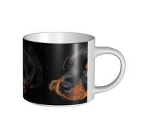 YWSOTRE Chiots Rottweiler Animaux de compagnie Petits chiens Rottweiler,Tasse en céramique grande capacité, tasse à thé, tasse à café 450 ml