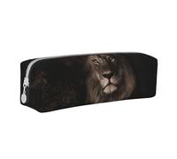 YWSOTRE Chute du Lion modèle 3D, Trousse à Crayons, étui à stylos, Sac à Crayons en Cuir Portable avec Pochette à cosmétiques à Fermeture éclair