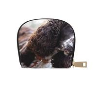 YWSOTRE Cocker Anglais Chiens Bouclés Blanc Brunâtre, Sac à Cartes en Cuir PU, Portefeuille Porte-Cartes de crédit, étui à Cartes